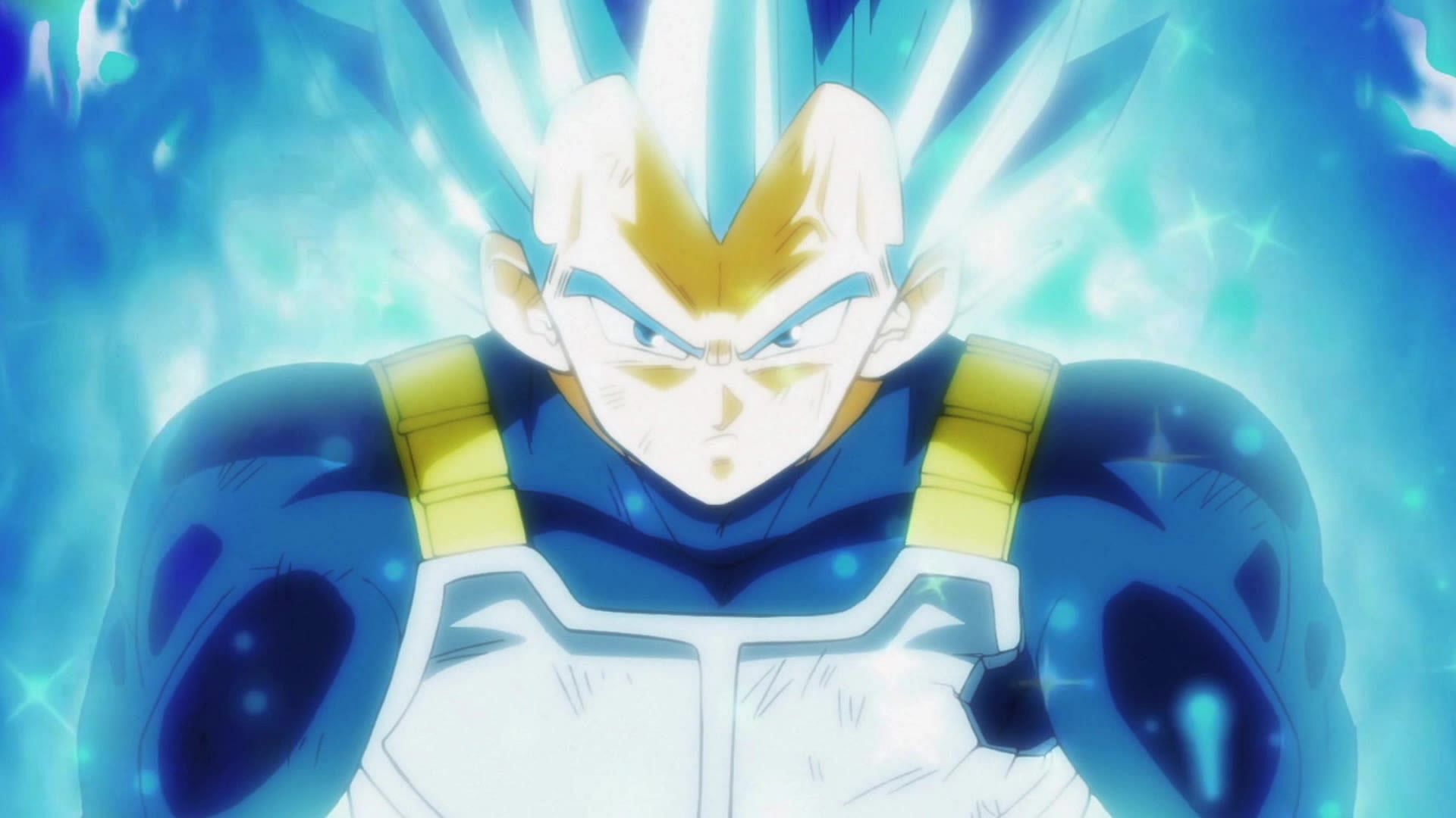 Vegeta using Blue Evolution in the anime (Image via Toei Animation).